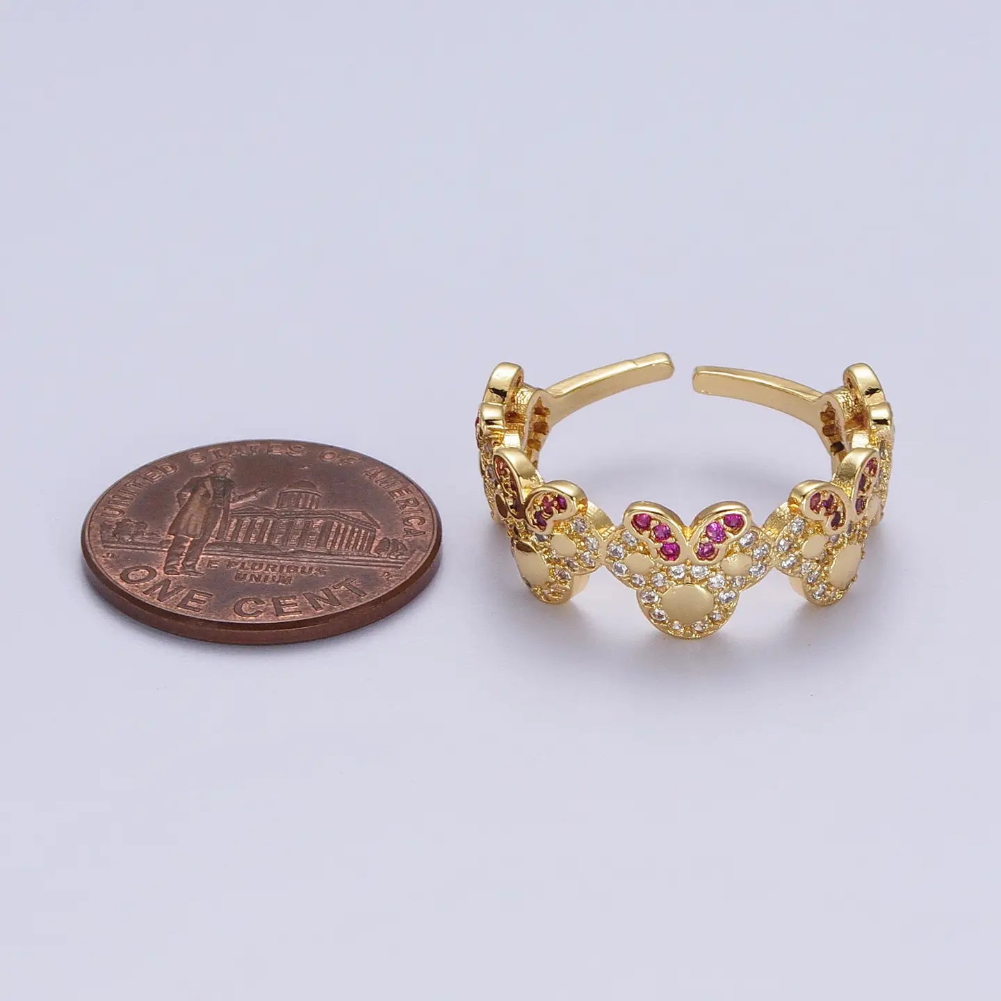 Gold Bowed Mouse Ring